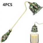 4 tk Candle Snuffer ohutu k&uuml;&uuml;nlakusuti pika varrega roheline vintage metallist k&uuml;&uuml;nlakorgiga k&uuml;&uuml;nlas&otilde;pradele kingitused