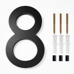 Aadress Suur kaasaegne uks t&auml;hestik Ujuv maja numbrit&auml;hed # 0-9 mustad numbrid 125 mm 5 kodus &otilde;ues