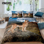 Saksa Lambakoera Tekikate Komplekt 3D Saksa Lambakoera Kutsika Prindiga Voodipesu Komplekt Lastele Poistele T&uuml;drukutele Lemmiklooma Loomateemaline Tekikate EU single(135x200cm)