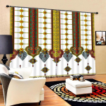 Etioopia Aafrika Rahvus Disain Valgust filtreerivad kardinad Akna kardinad Elutuppa Magamistuppa 2 tk Dekoratsioon 100W160H(CM)40x63in&Hook