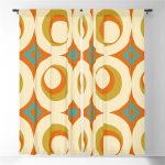 Oranžid kesk-modernistliku stiiliga p&auml;ikesekaitsekardinad 3D digitaaltr&uuml;kiga kardinad Elutoa Magamistoa R&otilde;du K&ouml;&ouml;giakna Kaunistus 50W130H(CM)X2PCS&Grommet Top