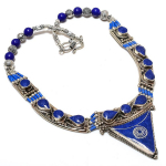 Natural Lapis Lazuli Gemstone Handmade Jewelry Necklace 18 m4e39