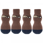 4 tk libisemiskindlad koerasokid, soojad k&auml;pakaitsmed, libisemisvastased suured koerapapud libedatele lehtpuup&otilde;randatele Plaat-laminaat-marmor 3XL