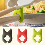 3 tk silikoonist k&ouml;&ouml;gitarvete komplekt &ndash; lekkekindel supikulp ja spaatlihoidja, multifunktsionaalsed potiserva klambrid kasutamiseks kodus ja restoranis 3 Pcs