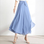 Naiste kevadised ja suvised &scaron;ifoonp&uuml;ksid &Uuml;heksa J&auml;&auml;siidist Laiade S&auml;&auml;rtega P&uuml;ksid &Otilde;hukesed Seelikp&uuml;ksid Drapeeritud K&otilde;rge V&ouml;&ouml;kohaga Plisseeritud Voolavad Vabaaja P&uuml;ksid L