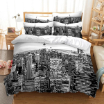 New York Tekikate NYC Voodipesukomplekt Tr&uuml;kitud Tekikate Mugav Hingav Luksuslik Puuvillane Tekk Padjap&uuml;&uuml;r &Uuml;ksik KingQueen AU Single(140x210cm) gray
