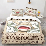Multikas Anime One Pieces Tekikate Komplekt Nika Luffy K&auml;ik 5 Voodipesu Komplekt Luffy Tekikate Padjap&uuml;&uuml;r Twin &Uuml;hekohaline Queen King Suurus EU Twin(135x200cm)