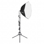 Andoer Stuudiofotograafia Softboxi komplekt koos 70 cm/28-tollise kaheksanurga fotograafia Softboxiga * 1 + 1,5 M metallist EU