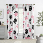 Loomaprindiga Kardinad Vihmametsas, Poolpimendavad, Kardinakangas Taskuga Kardinad K&ouml;&ouml;ki, Kohvikusse, Elutuppa, Kodu Dekoreerimiseks W50xH140(CM)x2PCS&Grommet Top