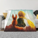 V&auml;ike prints Rebane Tekk Soe Flanell Prantsusmaa Anime Le Petit Visketekid Diivanile Voodikate Pehme Fliis S&uuml;gis 30x40in