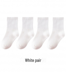 Laste puuvillased valged keskmise toru sokid kevadeks ja suveks &ndash; Unisex beebi- ja tudengispordisokid M 3-5 years old recommended foot length 14-17cm valge