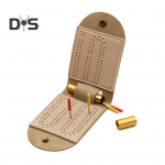 Kaasaskantav Cribbage'i laudisett Kunstnahast Reisim&auml;ngu Cribbage'i Komplekt 4 Metallist Cribbage'i Lauanupuga Ja Hoiupesaga Cribbage'i Entusiastidele kollane