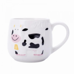 14 untsi Creative Relief Lehma keraamiline kruus Armsad loomad Kohvitassid Mahl Piim Teetass Pudel 3D Looma Kruus Hommikus&ouml;&ouml;gitopsid Lastele kingitus 414ml(14oz)