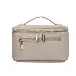 Kosmeetikakotti meigikohver k&auml;epidemega, suure t&otilde;mblukuga, kerge kaasaskantav tualett-tarvete kott pruun