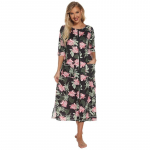 Naiste t&otilde;mblukuga rasedatemantel 3/4 varrukatega pikkade haiglas&uuml;nnitus- ja s&uuml;nnituskleit imetamis-&ouml;&ouml;s&auml;rgid maja hommikumantel lamamistool magamisriided L kameeroosa v&auml;rv