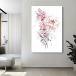 Prindi Sein Kunst Pildid Kingitused Lastetuba Kodukaunistus Akvarell Roosa plakat Lastetoa sisekujundus Lillede l&otilde;uendimaalingud 20x30cm