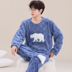 Talvine Armas Karu Flanellist Pidžaamakomplekt Meestele Multikakujuline Magamisriietus Poisile Moodne Pullover Sametine Meeste Pidžaama XXL for 72-80kg