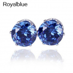 Unisex Fashion Elegant Sparkling Round Ear Studs K&otilde;rvar&otilde;ngad Ehted kuninglik sinine v&auml;rv