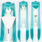 115cm Miku Cosplay Parukas Anime Pikk Hobusesaba L&uuml;hikesed Juuksed Sirge Parukas Kuumuskindel S&uuml;nteetiline Juus Rollim&auml;ngu Parukad + Parukav&otilde;rk One Size