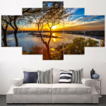 5 pilti Ilus p&auml;ikeset&otilde;us loodusmaastik HD-printimine maalimine pildid l&otilde;uend plakatid kaasaegne seinakunst Elukodu sisekujundus Ilma raamita 20x35cm*2 20x45cm*2 20x55cm*1