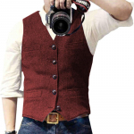 Meeste s&uuml;gis- ja talvised V-kaelusega &uuml;likonnad Vest kalasabast tviidist Slim Fit vest vabaaja klassikaline pidulik &auml;ri pulmapeigmeestele L