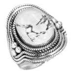 925 Sterling H&otilde;bedast S&otilde;rmus Naistele Kivist K&auml;sit&ouml;&ouml;ehe Pulmakingitus Crazy Lace Agate Dalmaatsia Dendriit Opaal Eudialiit Howlite K2 Jaspis Mood 6.5
