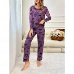 S&uuml;gis- ja talvine naiste pidžaamad pikkade varrukatega pikad p&uuml;ksid tr&uuml;kitud pidžaamad kaheosalised kodur&otilde;ivad naiste riided 2XL