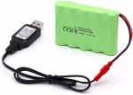 RC aku 6V 2400mAh laetav Ni-MH AA JST pistikuga &ndash; RC autode, paatide, tankide, elektrit&ouml;&ouml;riistade jaoks &ndash; Sisaldab USB-laadijat roheline