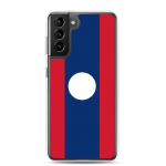 Coque T&eacute;l&eacute;phone - Samsung - Galaxy S24 - Drapeau Laos - Souple - Mitmev&auml;rviline