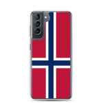 Coque T&eacute;l&eacute;phone &ndash; Samsung &ndash; Galaxy S21 Plus &ndash; Drapeau de la Norv&egrave;ge &ndash; Souple &ndash; mitmev&auml;rviline