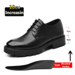 Uued Luksuslikud Meeste Brogue Kingad Nahast Liftkingad Meeste Kasvu Suurendav Sisetald 8cm/10cm Must Formaalne &Auml;ri Pulm T&ouml;&ouml; Meeste Kingad 44 black