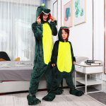 Unisex Kigurumi dinosauruste &uuml;kssarvik multifilm flanellist vanem-laps pidžaamad naised mehed t&uuml;drukud poisid kapuutsiga magamisriided lapsed kombinesoonid loomade cosplay kost&uuml;&uuml;mid 8T