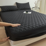 3 tk/komplekt Veekindel paksendatud madratsikate kaitsja, Tepitud madratsikate, Elastse randiga linu, Padjap&uuml;&uuml;ridega 90x200cm 3pc a Set