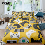 Kodu elamine Luksuslik 3D m&auml;ngukontrolleri voodipesukomplekt Mugav tekikoti komplekt Laste voodipesukomplekt Queen ja King EL/USA/AU/UK suurus EU single(135x200cm)