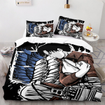 A-Attack O-On T-Titan Voodipesukomplektid Anime 3D Prinditud Tekikoti Komplekt Pehme Nahas&otilde;bralik Poistele T&auml;iskasvanutele Kuninglik Suurus Kodutekstiilid Eu Single 135x200cm
