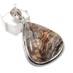 Laguna Lace Agate Gemstone Handmade 925 Sterling Silver Pendant 2.01 r6f21