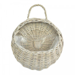 K&auml;sitsi valmistatud vitspunutud rotangist lillepott seinale riputamiseks, vitspunutud rotangist korv, aia viinapuu potitaimede hoidja, aia potid aia jaoks