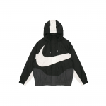 Nike Sportswear Swoosh kootud jakk suure logoga Meeste &uuml;ler&otilde;ivad Must DD5968-010 M