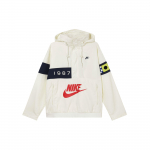 Nike Logo Tr&uuml;kiga &Uuml;he Rinnaga Pingutusn&ouml;&ouml;riga Kapuutsiga Jakk Meeste &Uuml;ler&otilde;ivad Valge DA0367-133 M