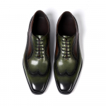 Moodsad luksuslikud Itaalia meeste Oxfordid Ehtne nahk Brogue Wingtip Pulmapeo formaalsed kingad meestele Klassikalised paelad kontori formaalsed kingad US 7 roheline