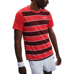 Nike Dri-FIT ADVCourt Slam L&uuml;hikeste Varrukatega Tennises&auml;rk Mugav Mitmek&uuml;lgne Triibuline Meeste Top Helepunane Tume Punane Valge FZ6935-696 2XL