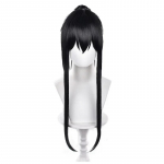 Kapten Ashiro Mina Ashiro Cosplay Parukas Anime Kaiju No. 8 Mina Ashiro Must Pikk Klipsiga Hobusesaba Peo Juuksed Halloweeni Rekvisiidid as the picture-