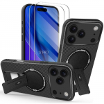 Coque de Protection - BOOLING - pour iPhone 17 Pro - Silicone avec Cercle Magn&eacute;tique - Noir - 2 Vitres must