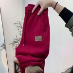 Naised S&uuml;gis Talv soojad paksud fliisp&uuml;ksid Mood termopl&uuml;&uuml;sip&uuml;ksid vabaaja spordi dressip&uuml;ksid elastsed v&ouml;&ouml;p&uuml;ksid M veinipunane v&auml;rv