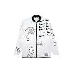 Nike Nathan Bell Graffiti Prindiga Mitme Konksuga Logo Spordijakk Meeste &Uuml;ler&otilde;ivad Valge AJ7760-133 L