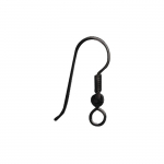 Crochets d'oreille en laiton, noir, 20mm, sct.-LS 4 pces