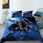 3D Spider-teemaline voodipesukomplekt hirmu&auml;ratava putukamustriga suleteki ja padjap&uuml;&uuml;riga 2/3 t&uuml;kki AU/EU/US/DE t&auml;issuuruses kodukaunistus Baby 100x135cm