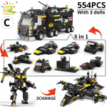 HUIQIBAO SWAT Politseijaama Veoauto Mudeli Ehitusklotsid Linna Masin Helikopter Auto Kujukesed Tellised Hariduslik M&auml;nguasi Lastele Retail Bag Packaging
