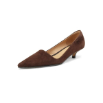Mood 2025 Kevad Lambanahast Naiste Kingad Naiste Stilettokannad Madalad Pumbad Prantsuse Elegantne Suvekingad Naistele Zapatos Para Mujer 34 pruun
