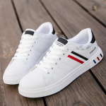 Meeste tossud vabaajajalatsid Meeste tasapinnalised Zapatillas Hombre Kerged Pu-nahast hingavad kingad Meeste valged tennised spordijalatsid 40